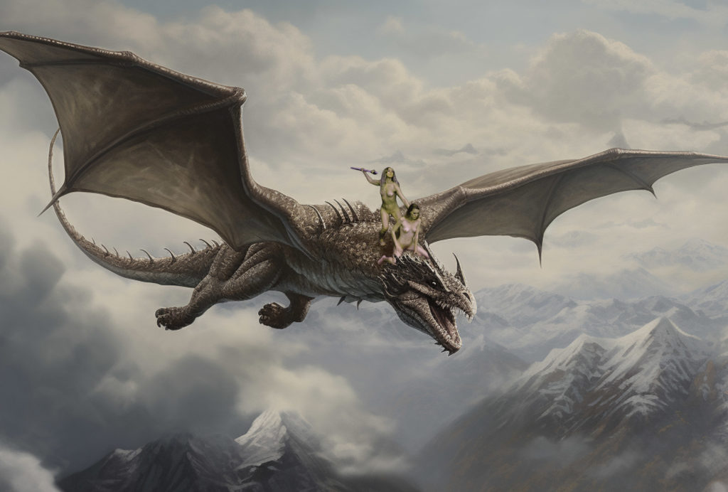 Liv and Violet riding on Dragon 2 copy